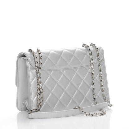 Chanel Metallic Sheepskin Quilted Beauty Lock Flap Silver 3 of 11