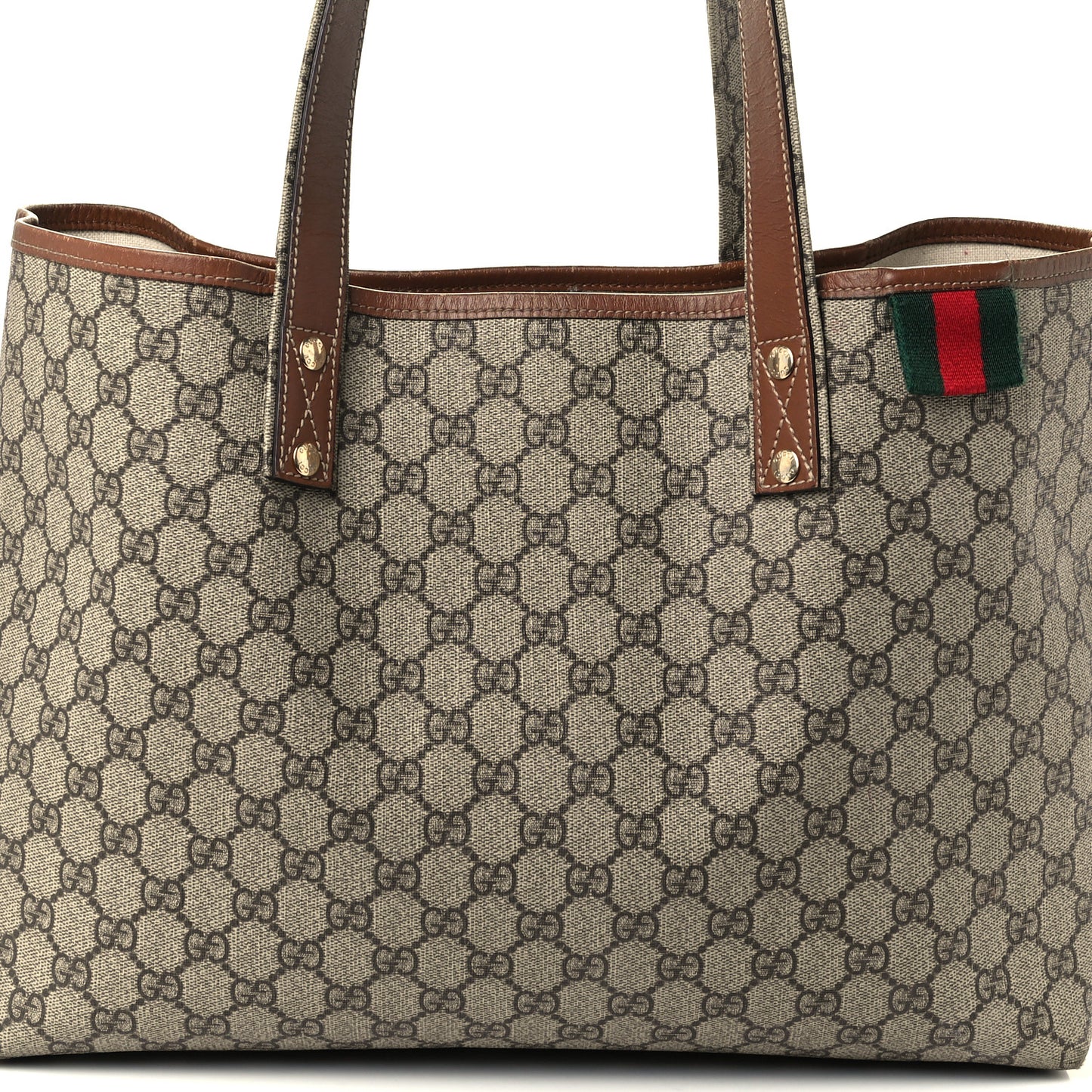 GG Plus Monogram Medium Signature Web Loop Tote Brown