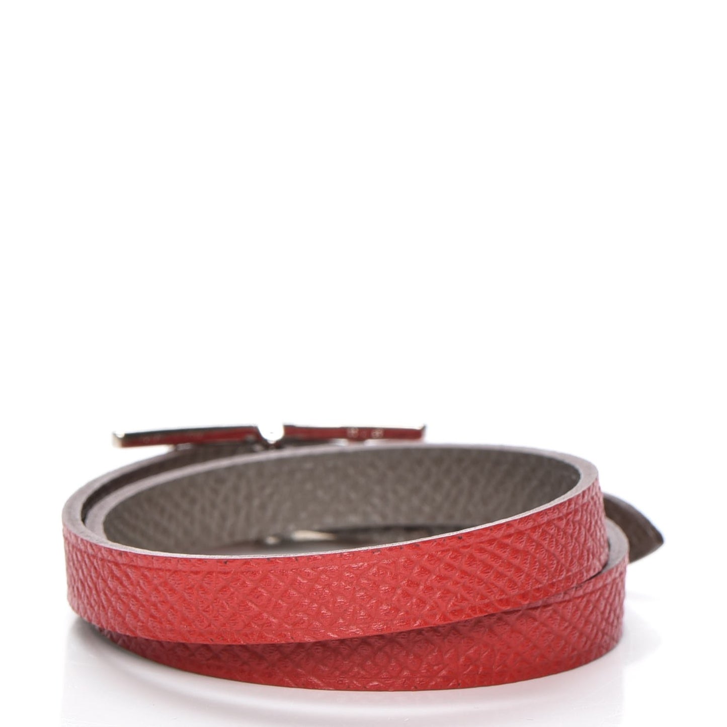 Epsom Behapi Double Tour Bracelet XS Rouge Casaque Etain