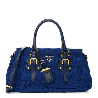 Prada Tessuto Nylon Gaufre Shopping Satchel Bluette 1 of 12