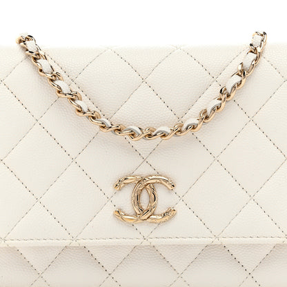 Chanel Caviar Quilted Wallet on Chain WOC White 9 of 12