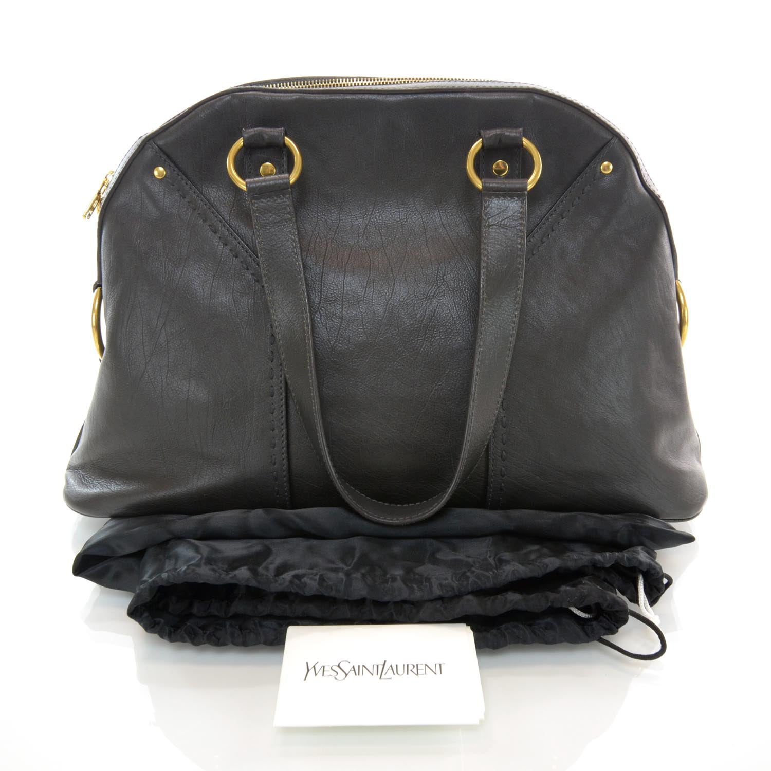 Saint Laurent Leather Large Muse Gray 3 of 7