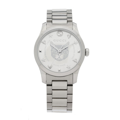 Gucci Stainless Steel 27mm G-Timeless Cat Quartz Watch 1 of 5