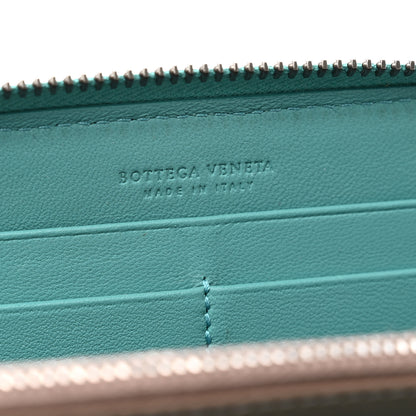 Bottega Veneta Nappa Intrecciato Zip Around Wallet Aqua 6 of 10