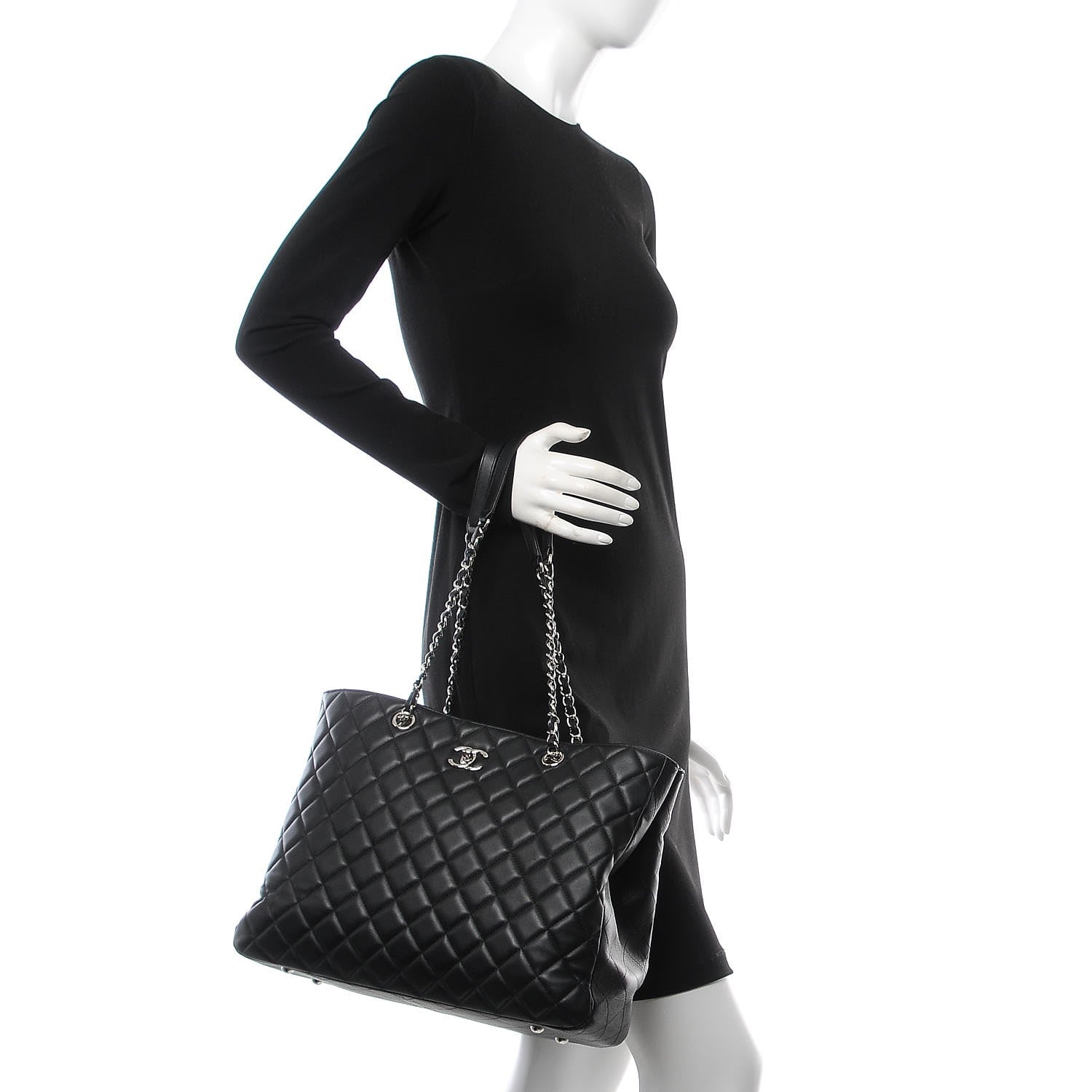 Chanel Calfskin Quilted Timeless Tote Black 2 of 12