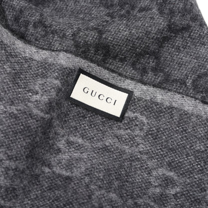 Gucci Wool Angora Monogram Web New Nikky Scarf Lead Dark Green 3 of 4
