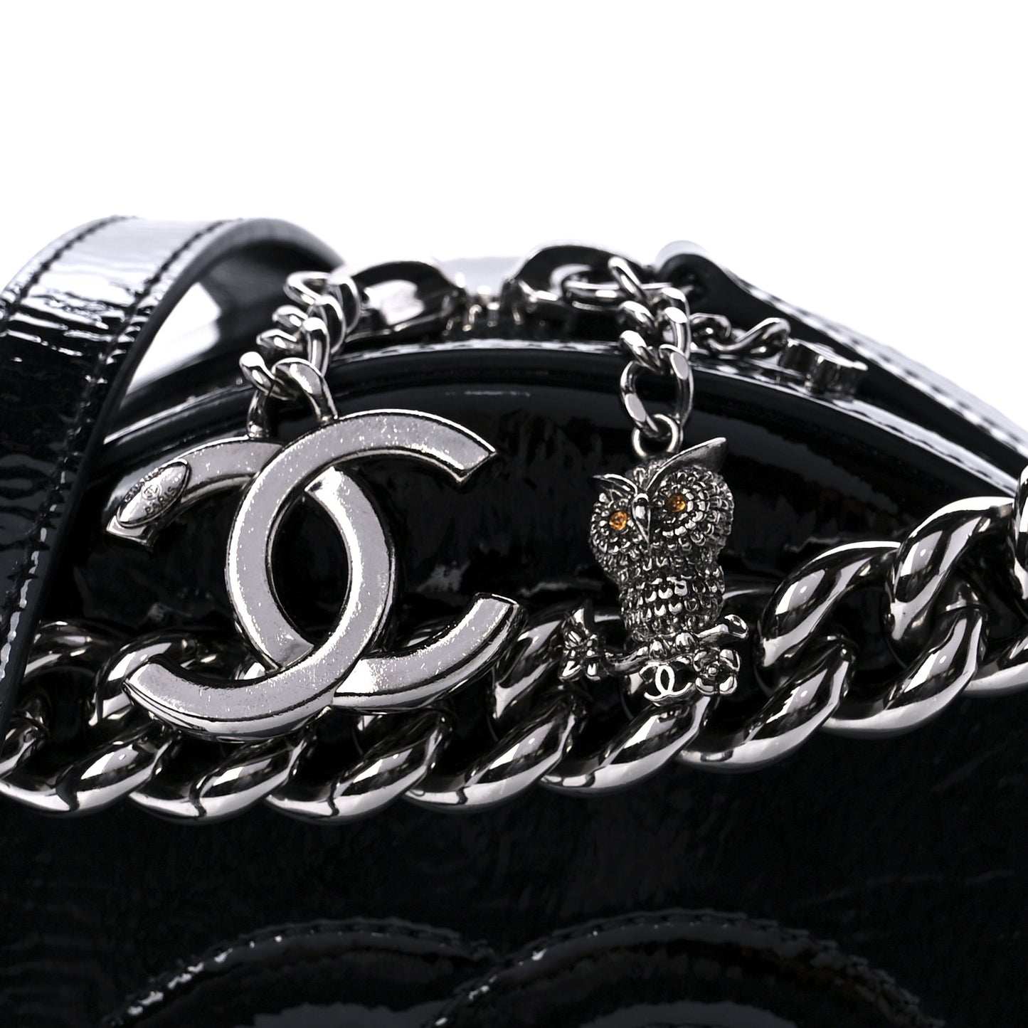 Patent Round As Earth Evening Bag Black