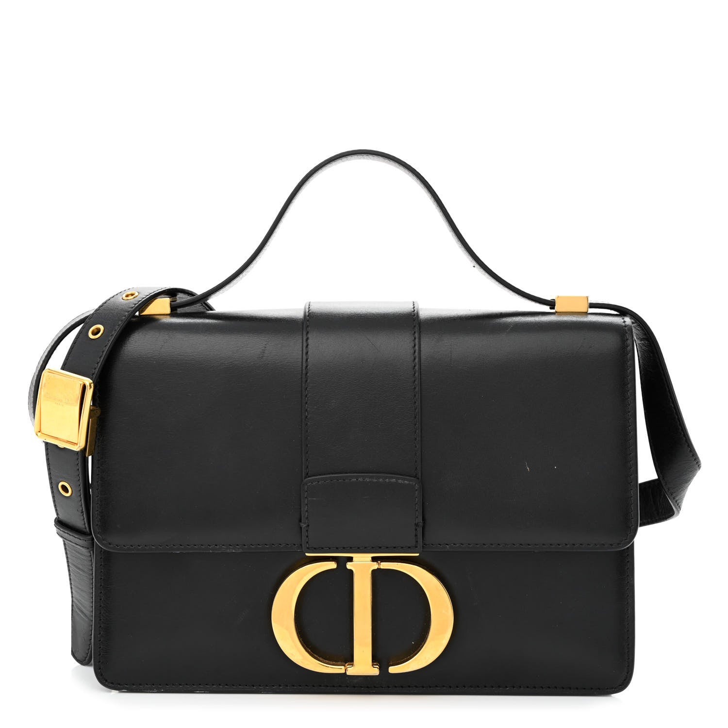 Christian Dior Smooth Calfskin 30 Montaigne Flap Bag Black 1 of 17