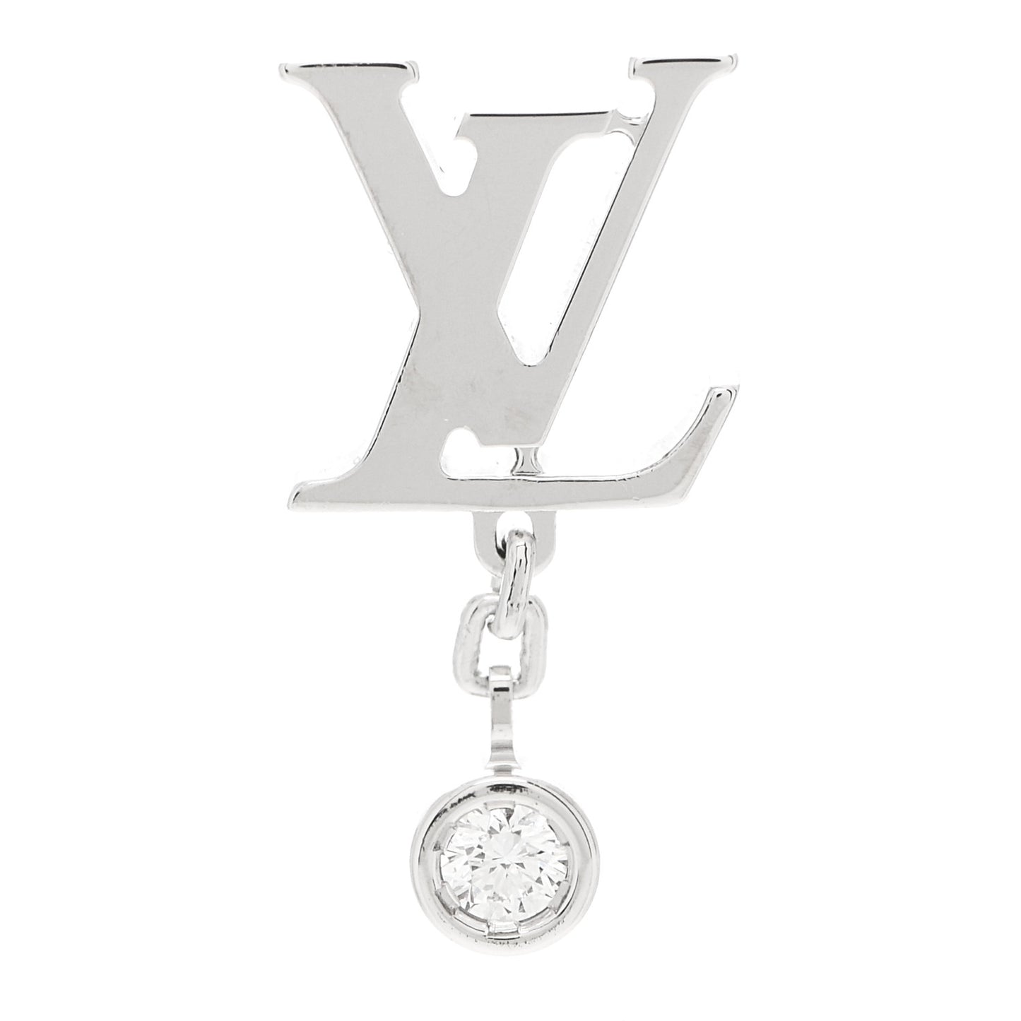 18K White Gold Diamond Idylle Blossom LV Stud Single Earring