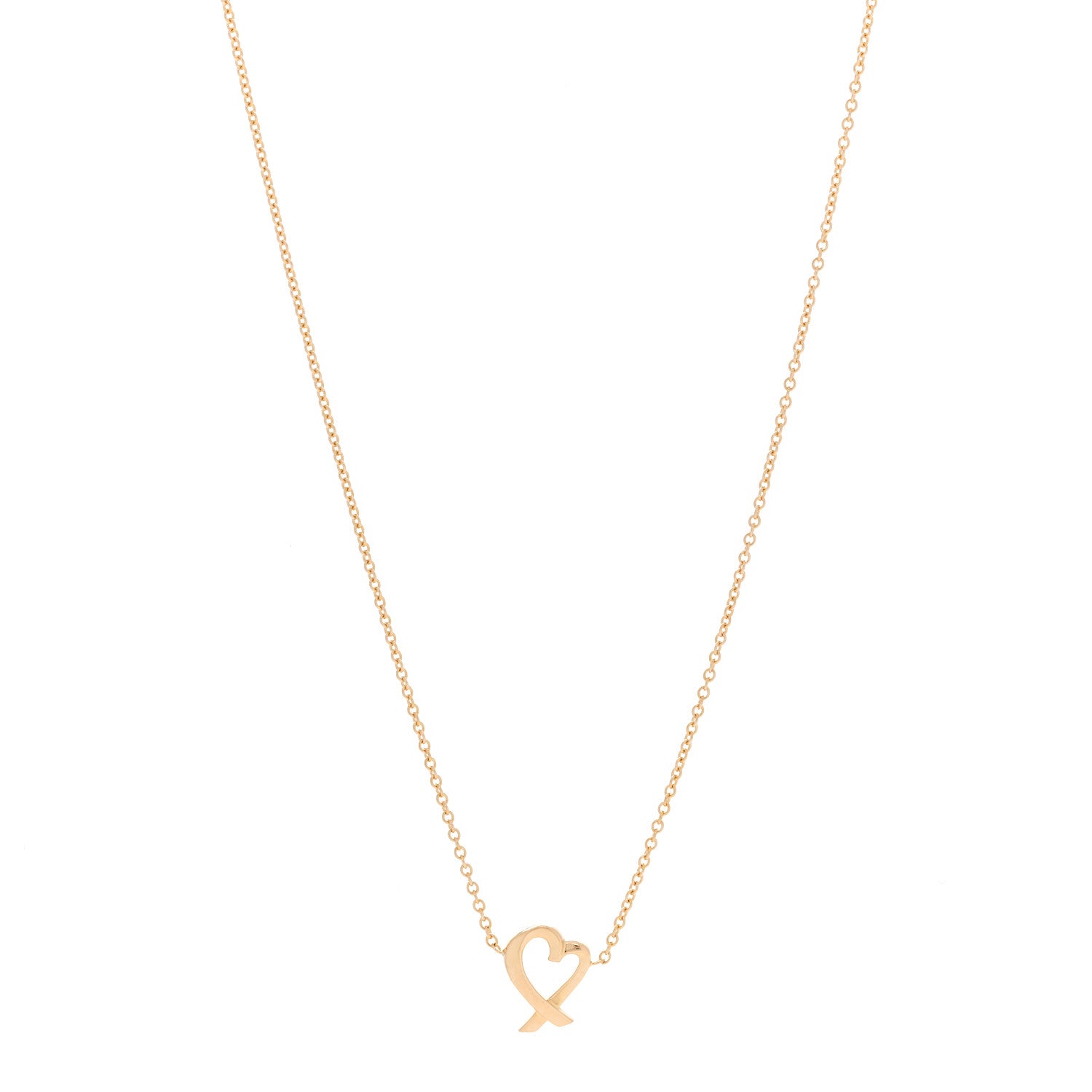 Tiffany 18K Yellow Gold Mini Paloma Picasso Loving Heart Pendant Necklace 1 of 5