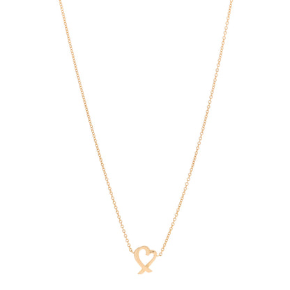 Tiffany 18K Yellow Gold Mini Paloma Picasso Loving Heart Pendant Necklace 1 of 5