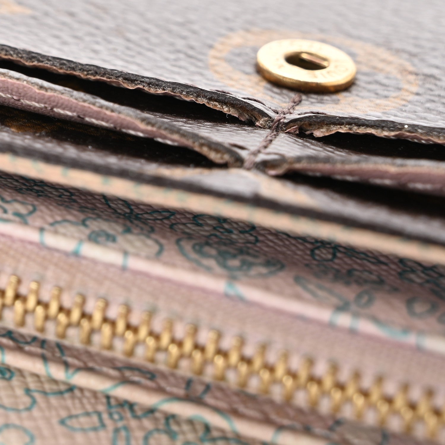 Louis Vuitton Monogram Fleuri Sarah Wallet Rose 12 of 15