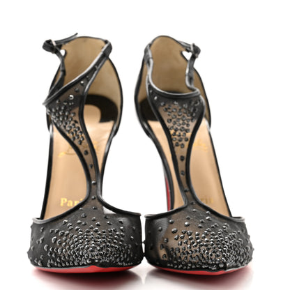 Christian Louboutin Patent Rete Strass Salopatina 100 Pumps 38 Black 2 of 7