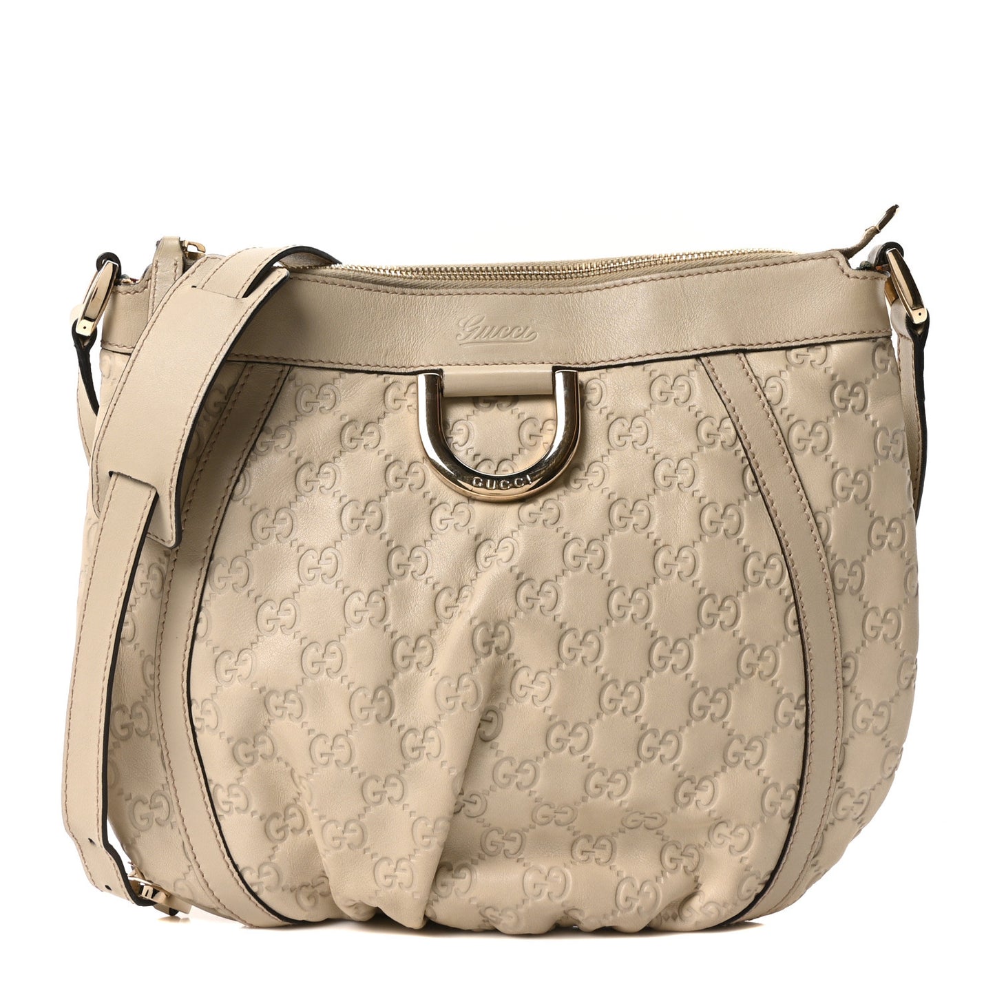 Guccissima Small D Ring Messenger Off White