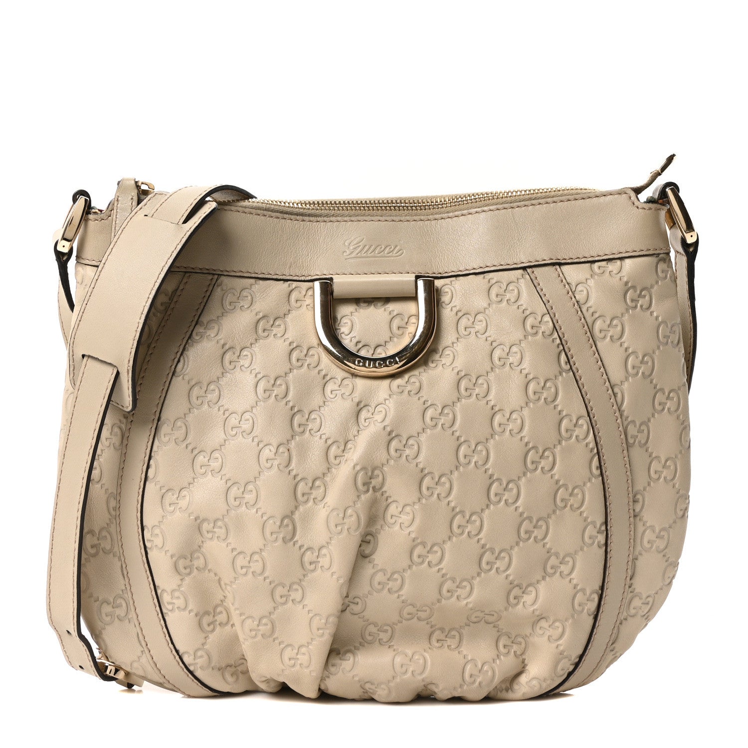 Gucci Guccissima Small D Ring Messenger Off White 1 of 10