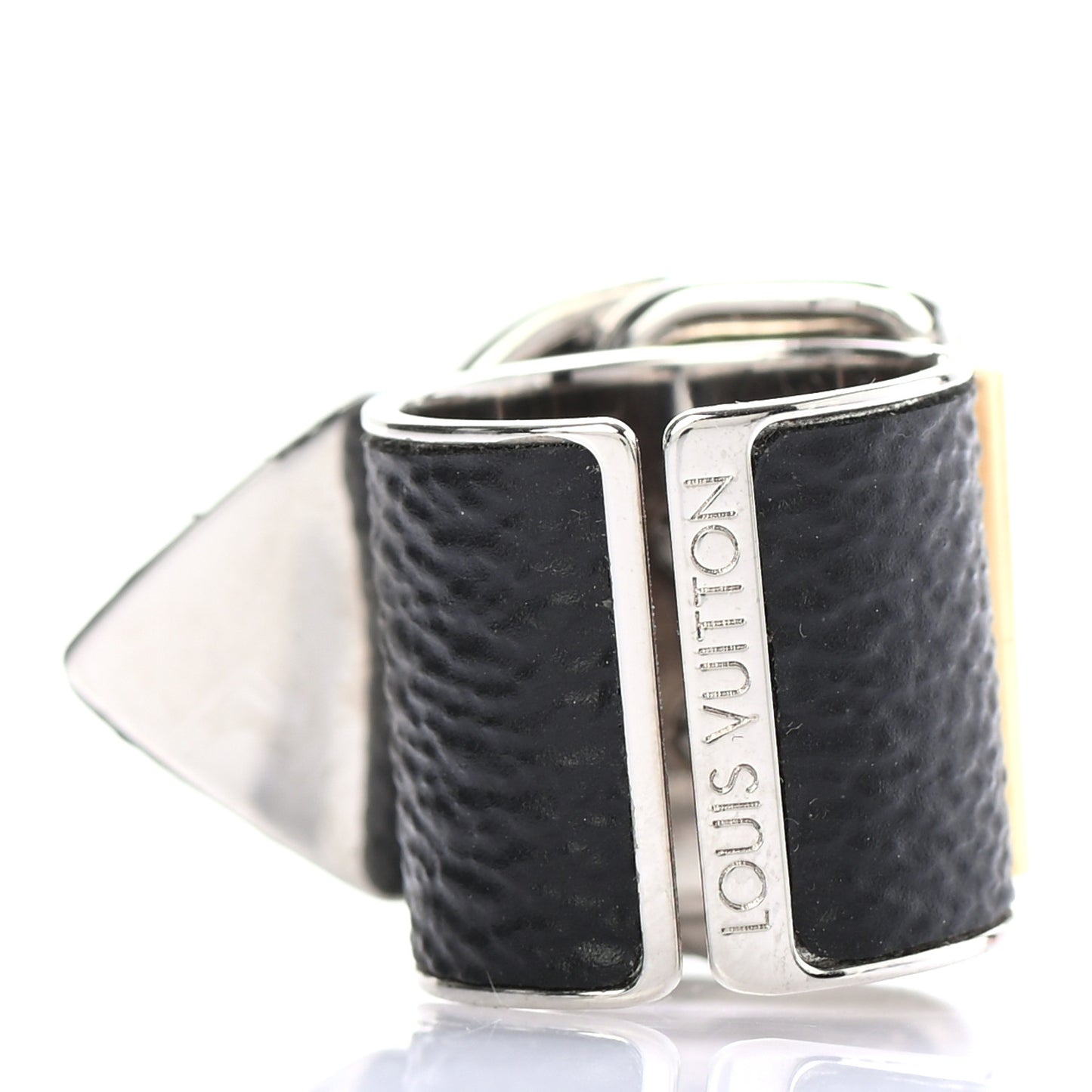 Calfskin Buckle Ring S Black