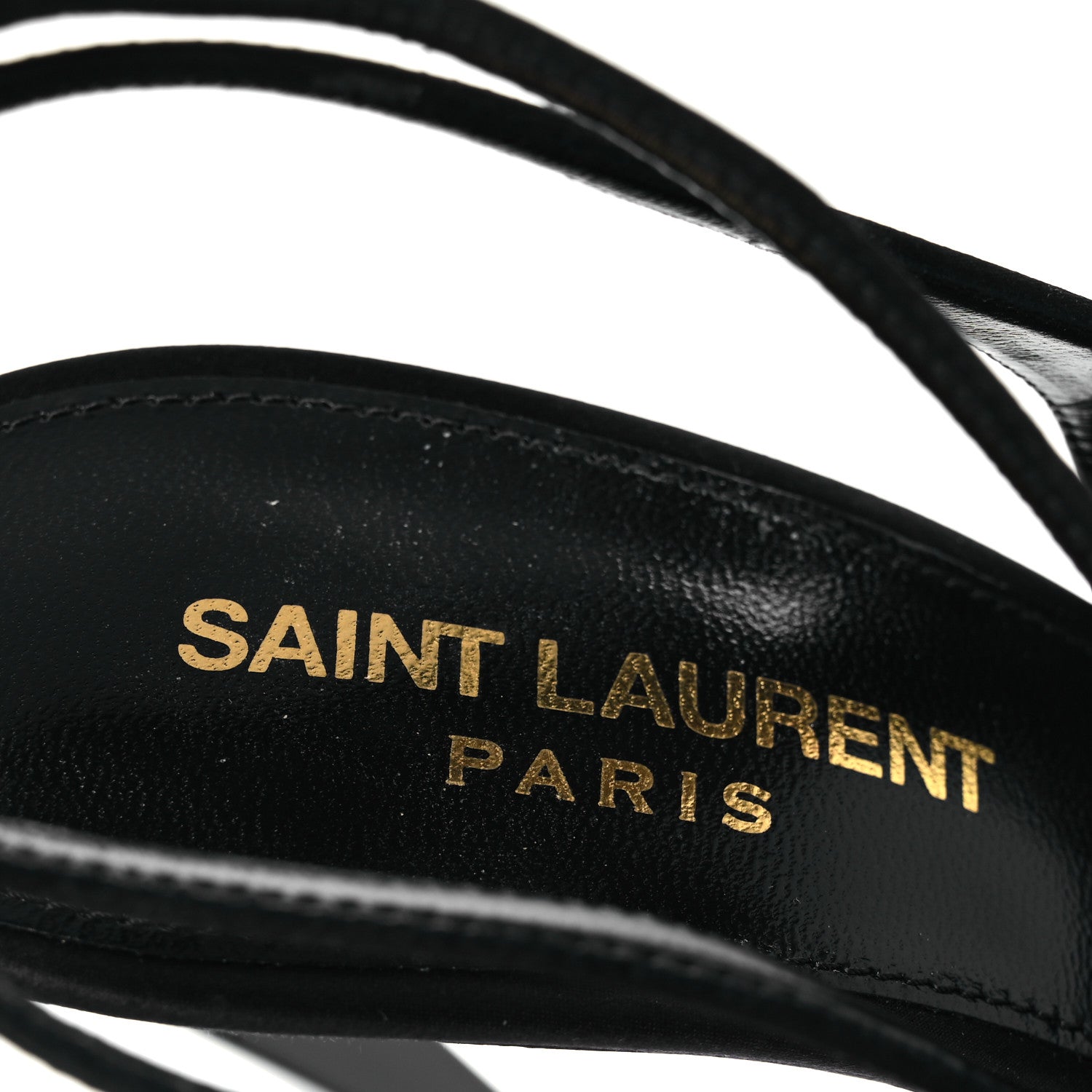 Saint Laurent Crepe Satin Melody 105 Ankle Strap Sandals 36 Black 9 of 12