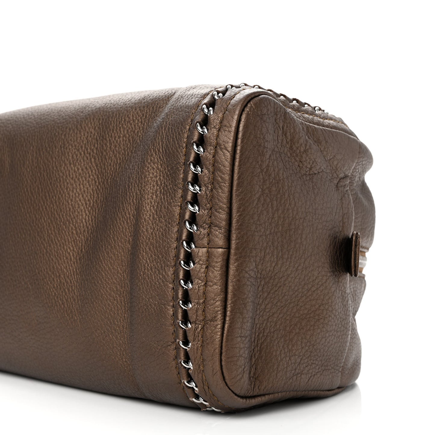 Metallic Goatskin Medium Luxe Ligne Bowler Bronze