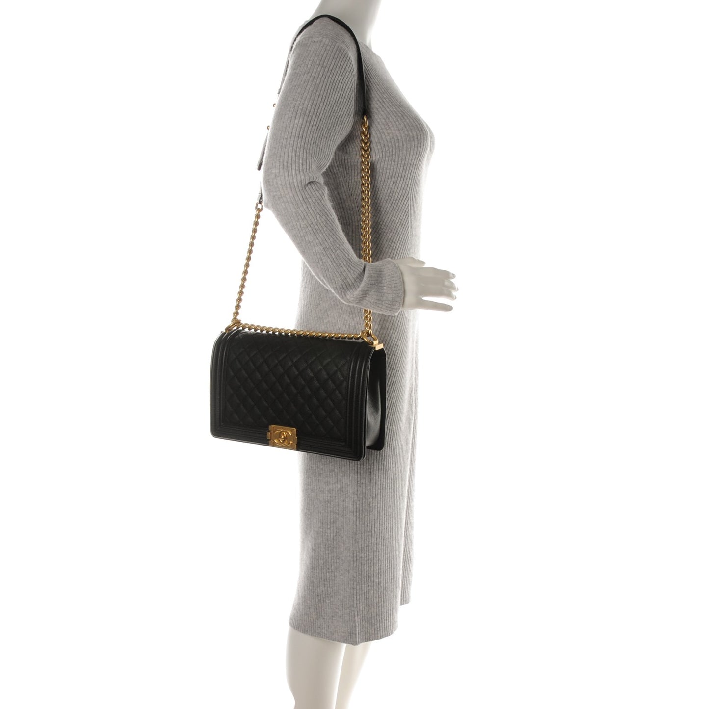 Caviar Quilted New Medium Boy Flap Black