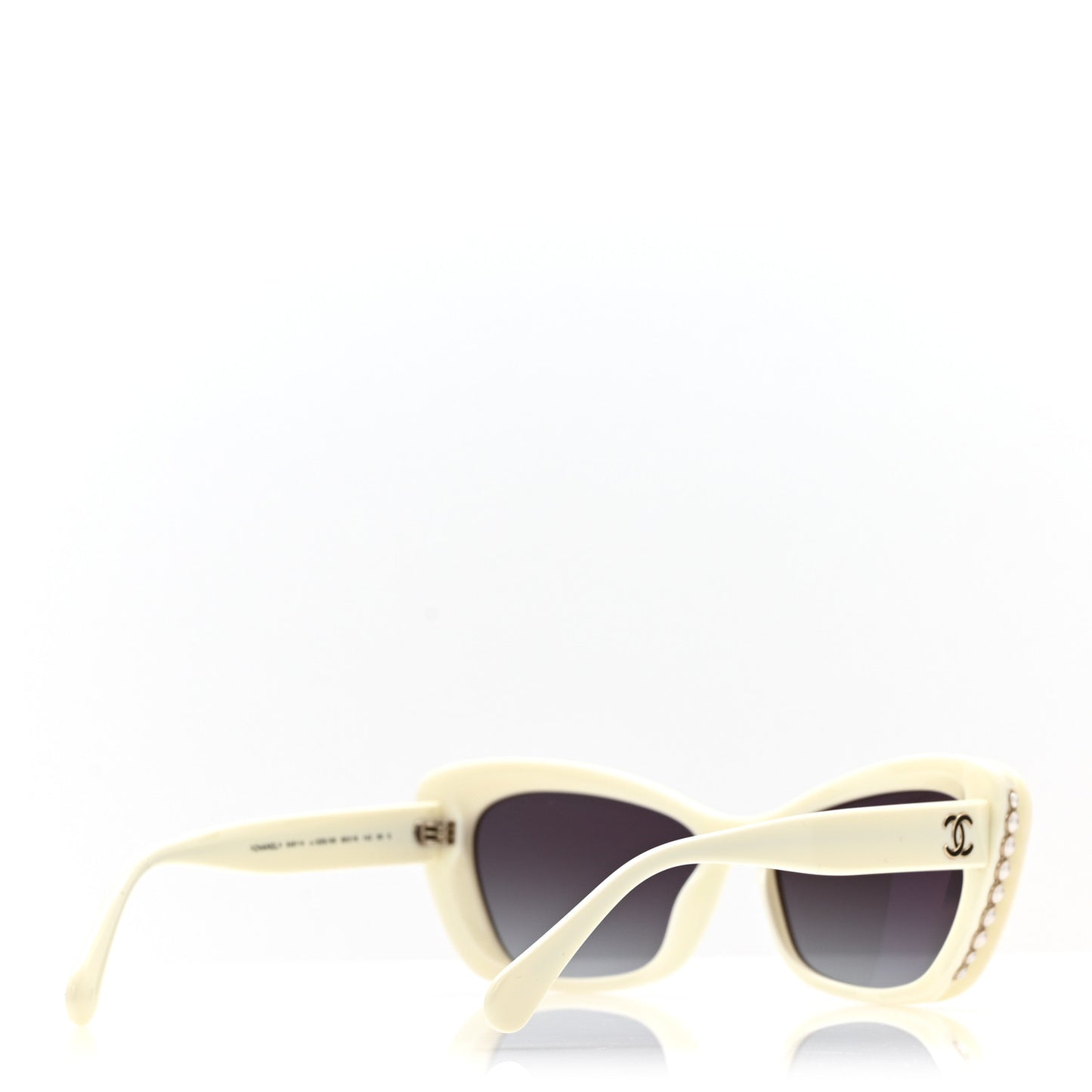 Acetate Pearl Cat Eye CC Sunglasses 5481-H-A White