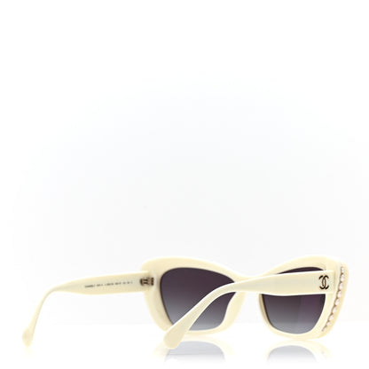 Chanel Acetate Pearl Cat Eye CC Sunglasses 5481-H-A White 4 of 8
