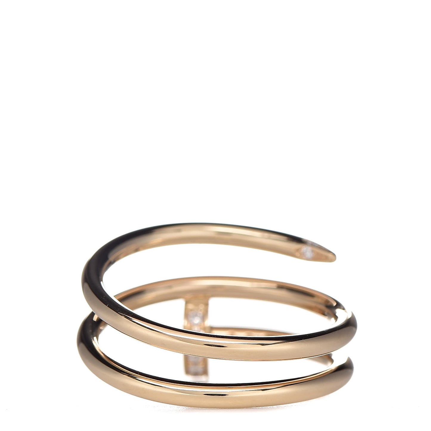 18K Yellow Gold Diamond Double Juste Un Clou Ring 50 5.25