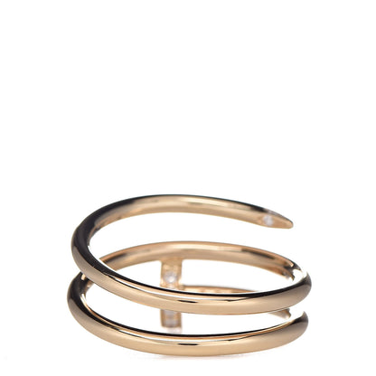 Cartier 18K Yellow Gold Diamond Double Juste Un Clou Ring 50 5.25 4 of 6