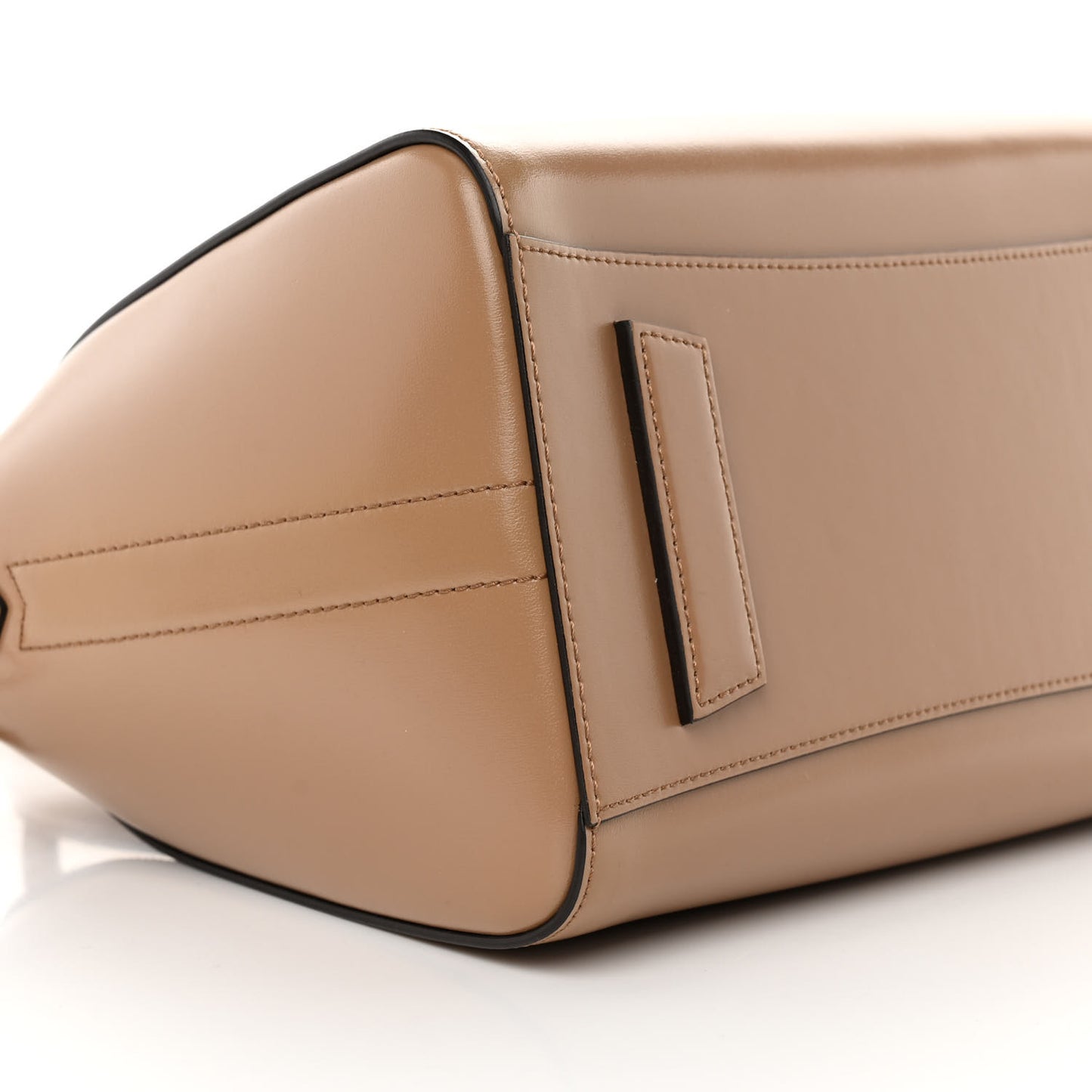 Shiny Lord Calfskin Small Antigona Dark Beige