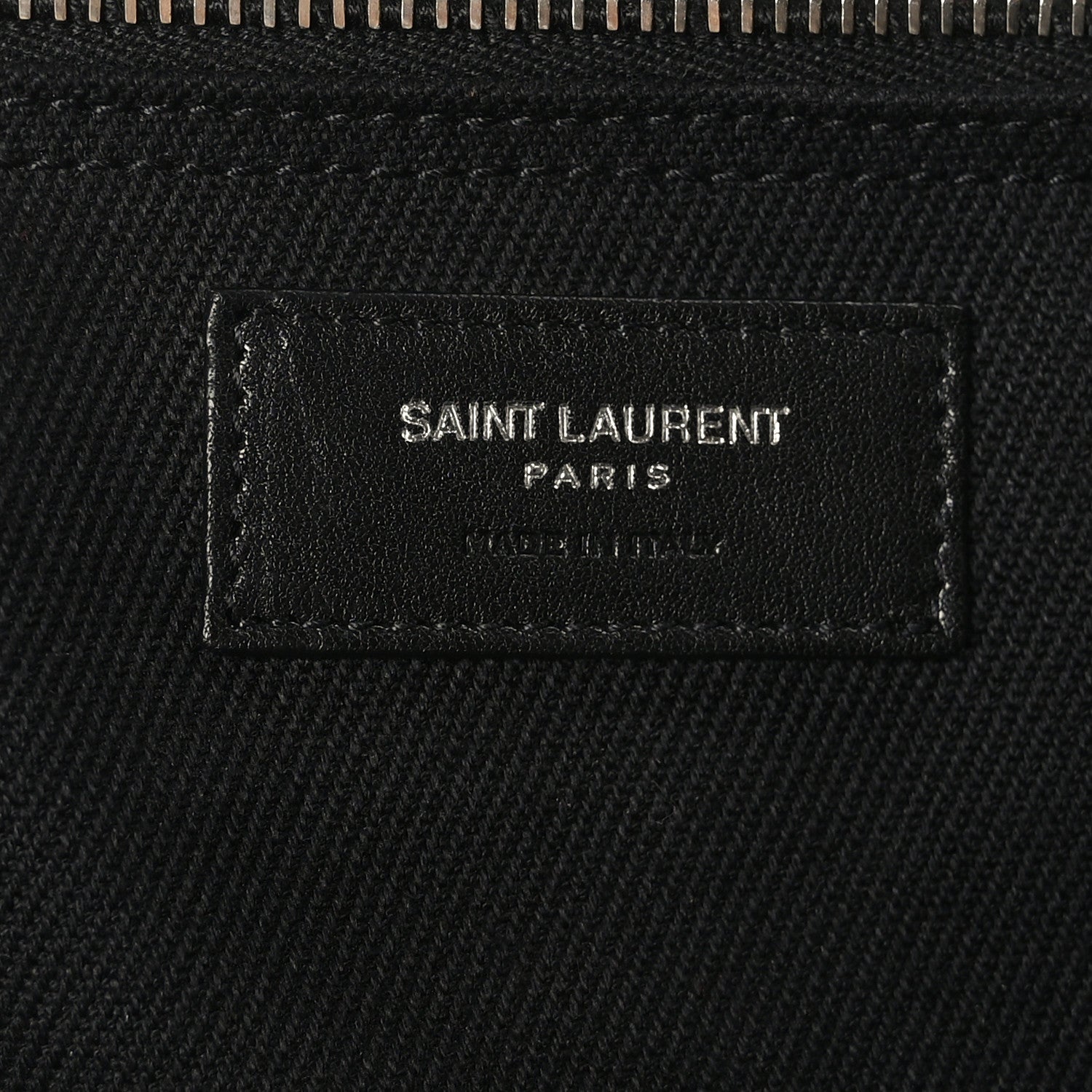 Saint Laurent Linen Calfskin Rive Gauche Tote Black 6 of 9
