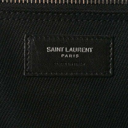 Saint Laurent Linen Calfskin Rive Gauche Tote Black 6 of 9