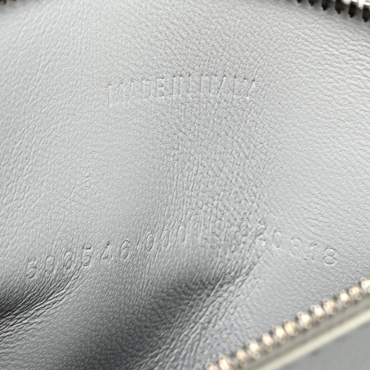 Matte Calfskin Snake Embossed Tonal B Small Hourglass Top Handle Bag Optic White