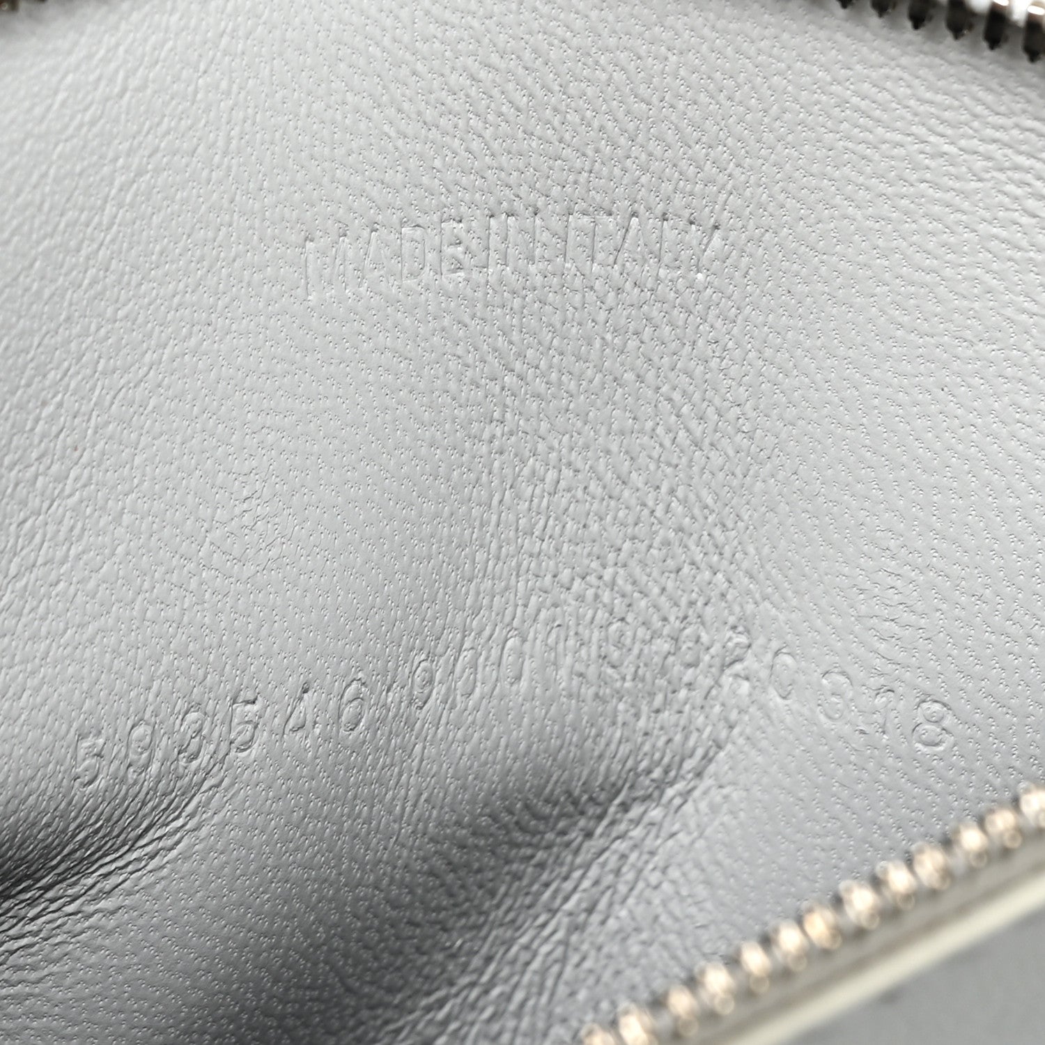 Balenciaga Matte Calfskin Snake Embossed Tonal B Small Hourglass Top Handle Bag Optic White 7 of 16
