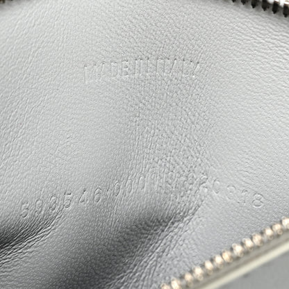 Balenciaga Matte Calfskin Snake Embossed Tonal B Small Hourglass Top Handle Bag Optic White 7 of 16