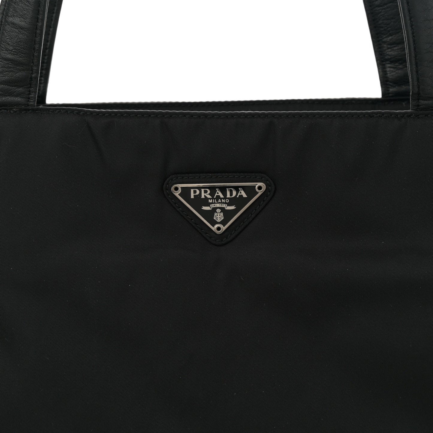 Tessuto Nylon Saffiano Shopping Tote Black
