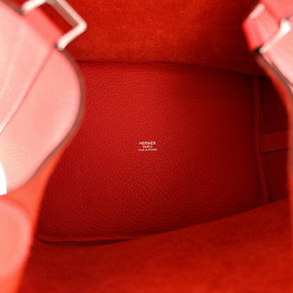 Hermes Taurillon Clemence Picotin Lock 22 MM Rouge Pivoine 5 of 12