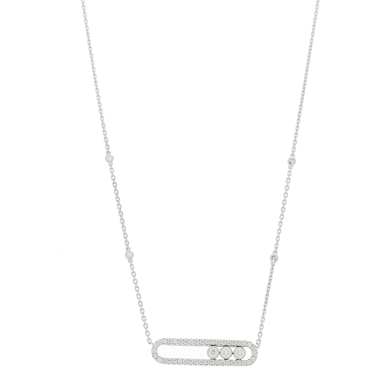 Messika 18K White Gold Diamond Move Pave Necklace 1 of 6