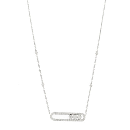 Messika 18K White Gold Diamond Move Pave Necklace 1 of 6