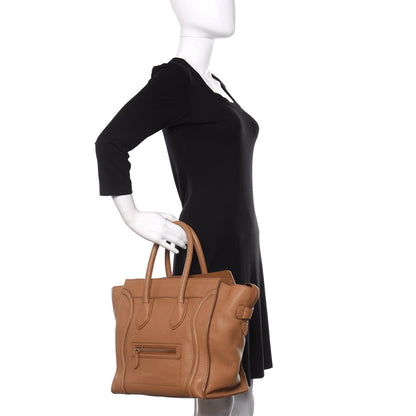 Celine Drummed Calfskin Mini Luggage Camel 2 of 11
