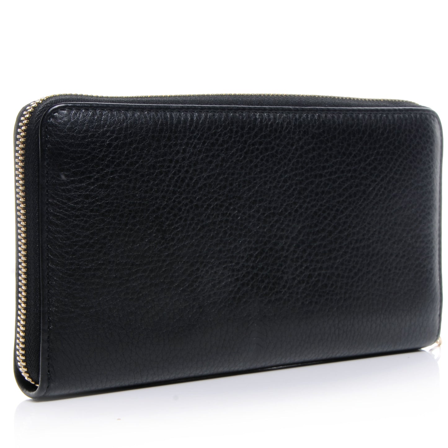 Pebbled Calfskin Soho Zip Around Wallet Black