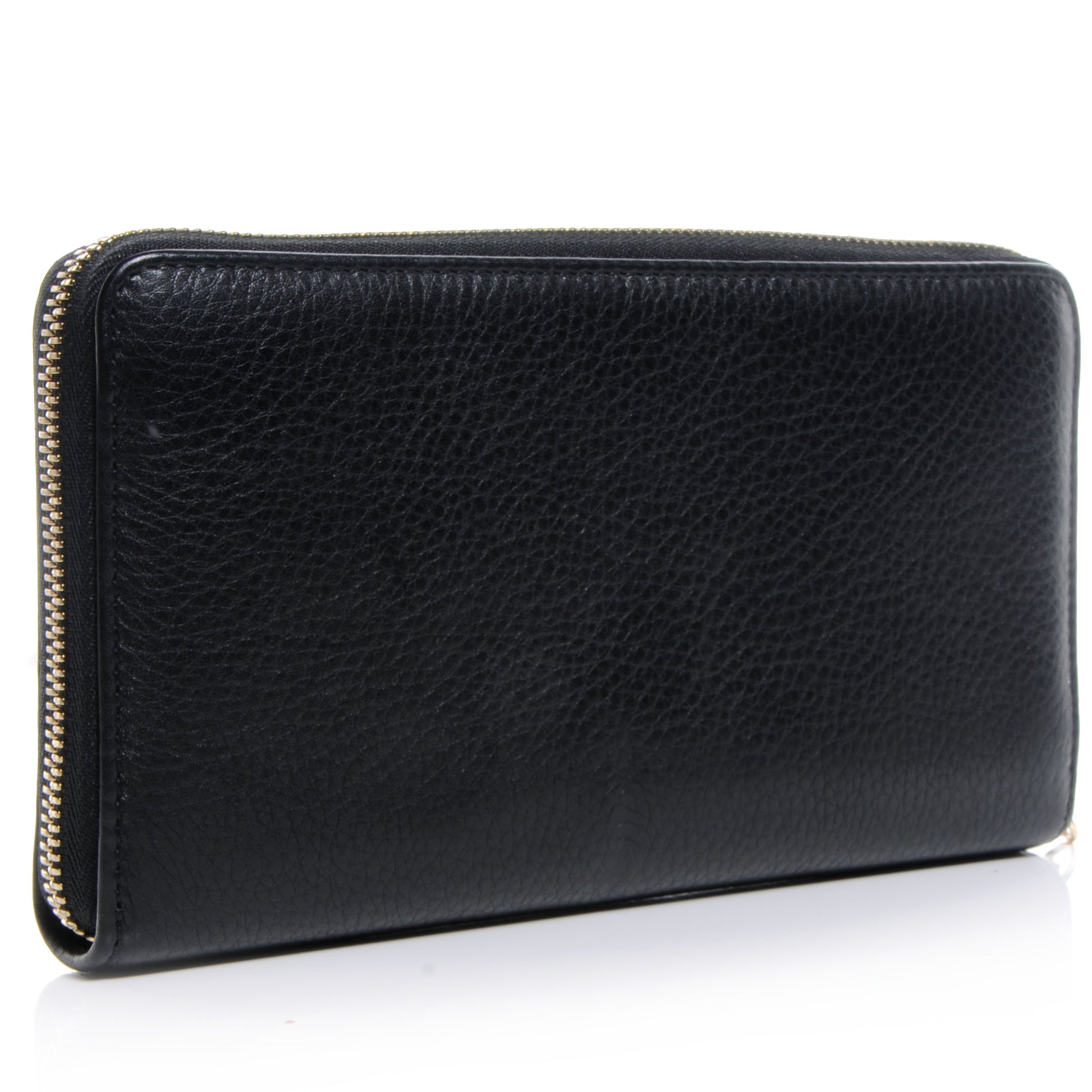 Gucci Pebbled Calfskin Soho Zip Around Wallet Black 3 of 8