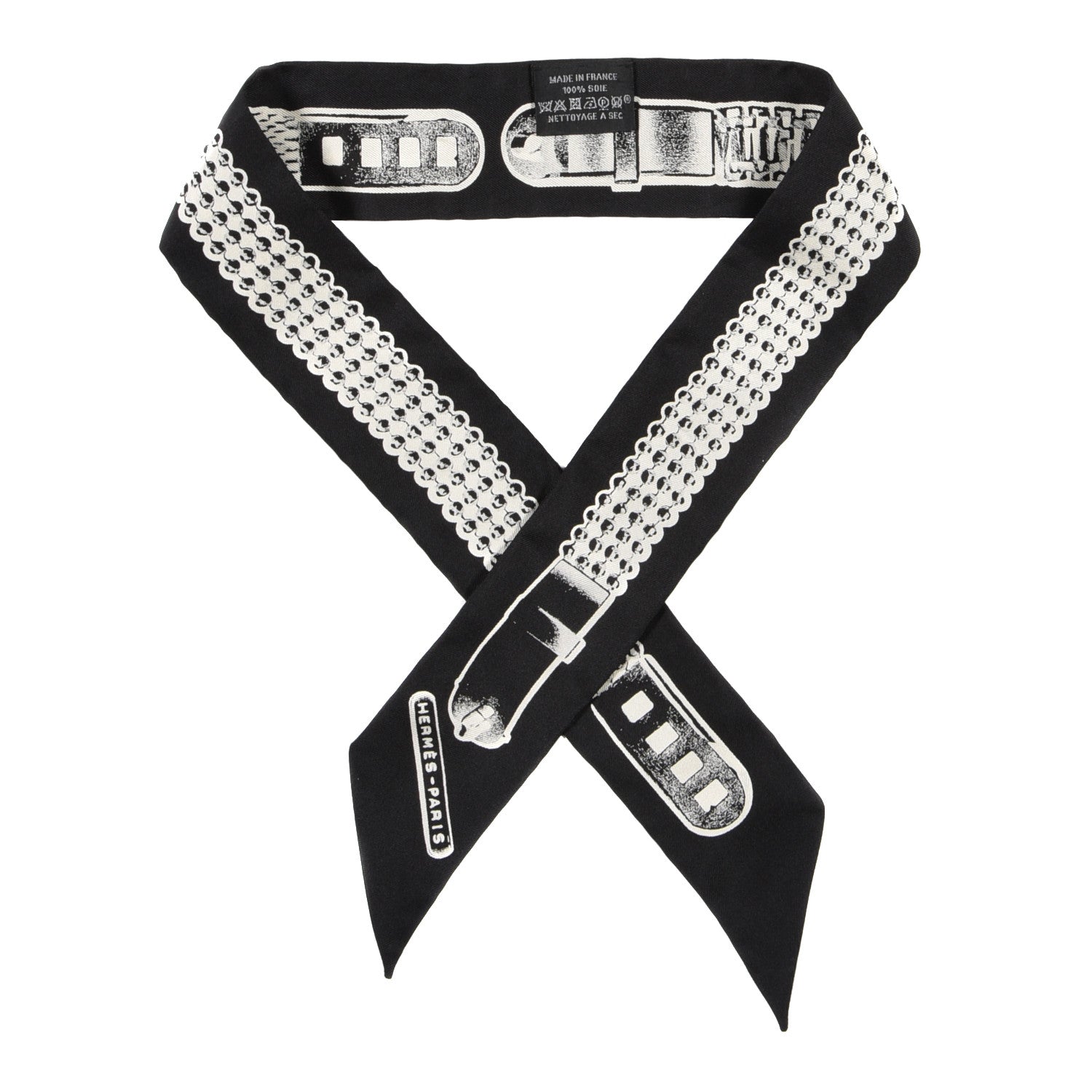 Hermes Silk Le Tresor De Medor Twilly Black White 1 of 3