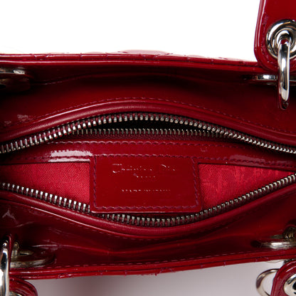 Christian Dior Patent Cannage Medium Lady Dior Red 6 of 10