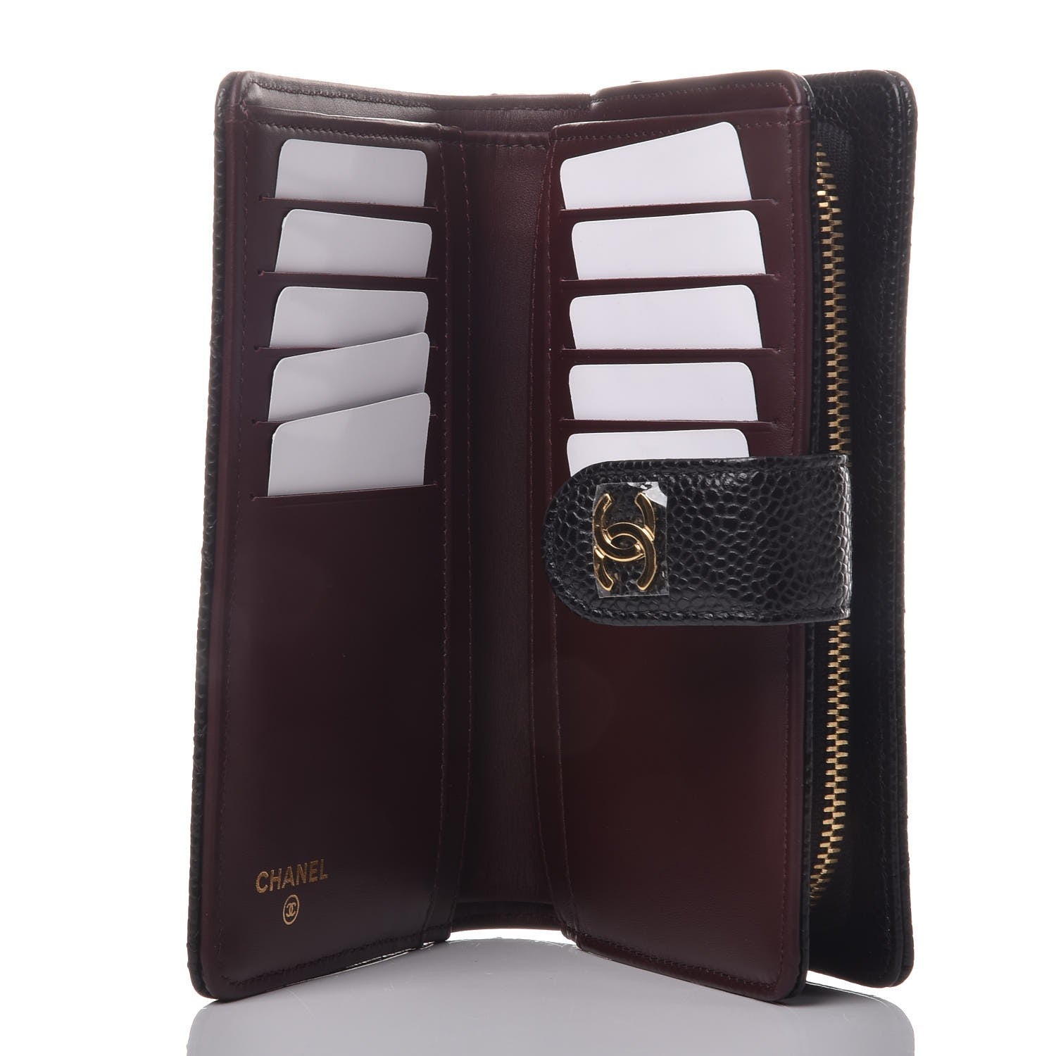 Chanel Caviar Quilted Zipped Pocket Wallet Black 5 of 9