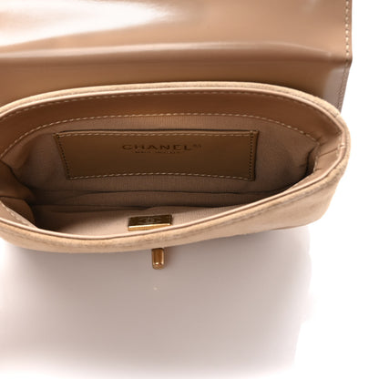 Chanel Shiny Calfskin Quilted Suede Goatskin Belt Bag Beige 5 of 8