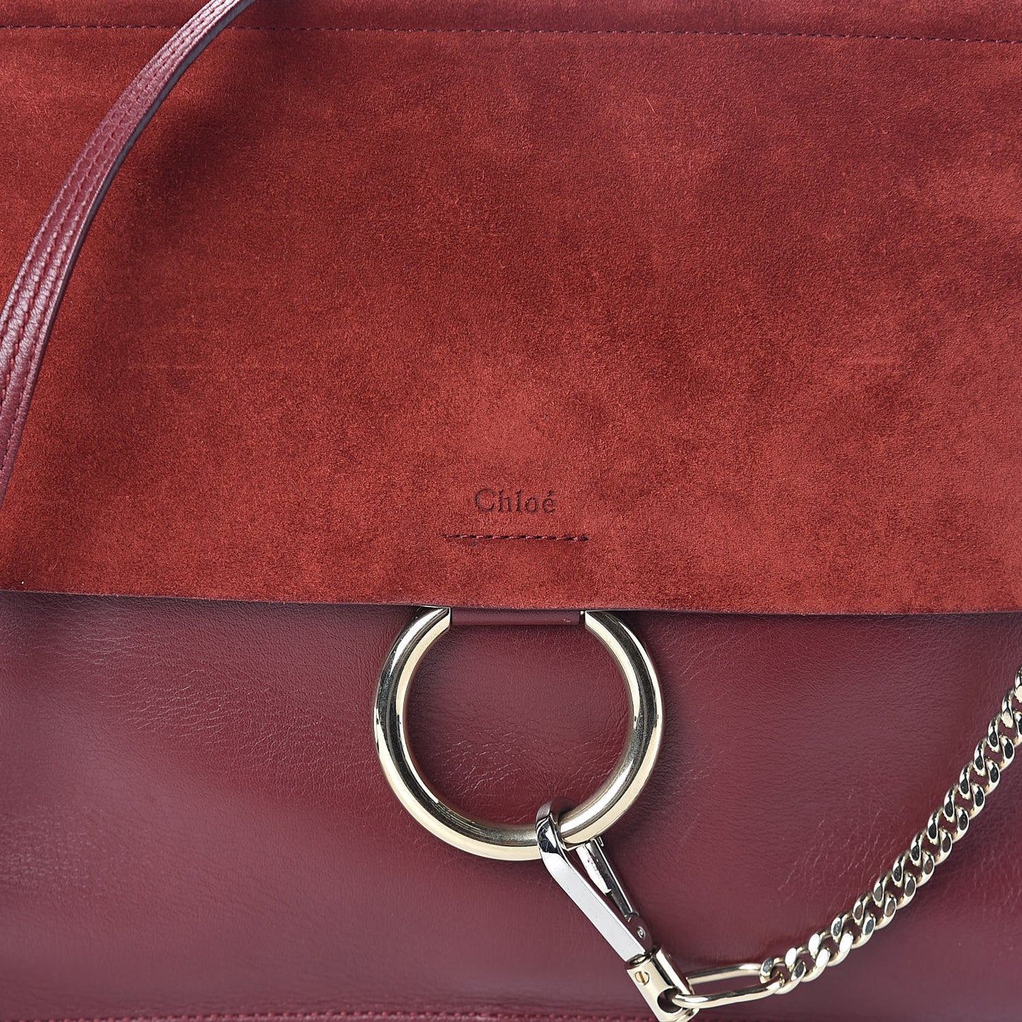 Calfskin Suede Medium Faye Shoulder Bag Plum Purple
