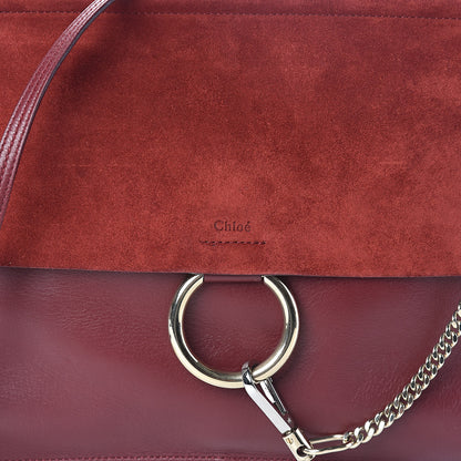 Chloe Calfskin Suede Medium Faye Shoulder Bag Plum Purple 7 of 12