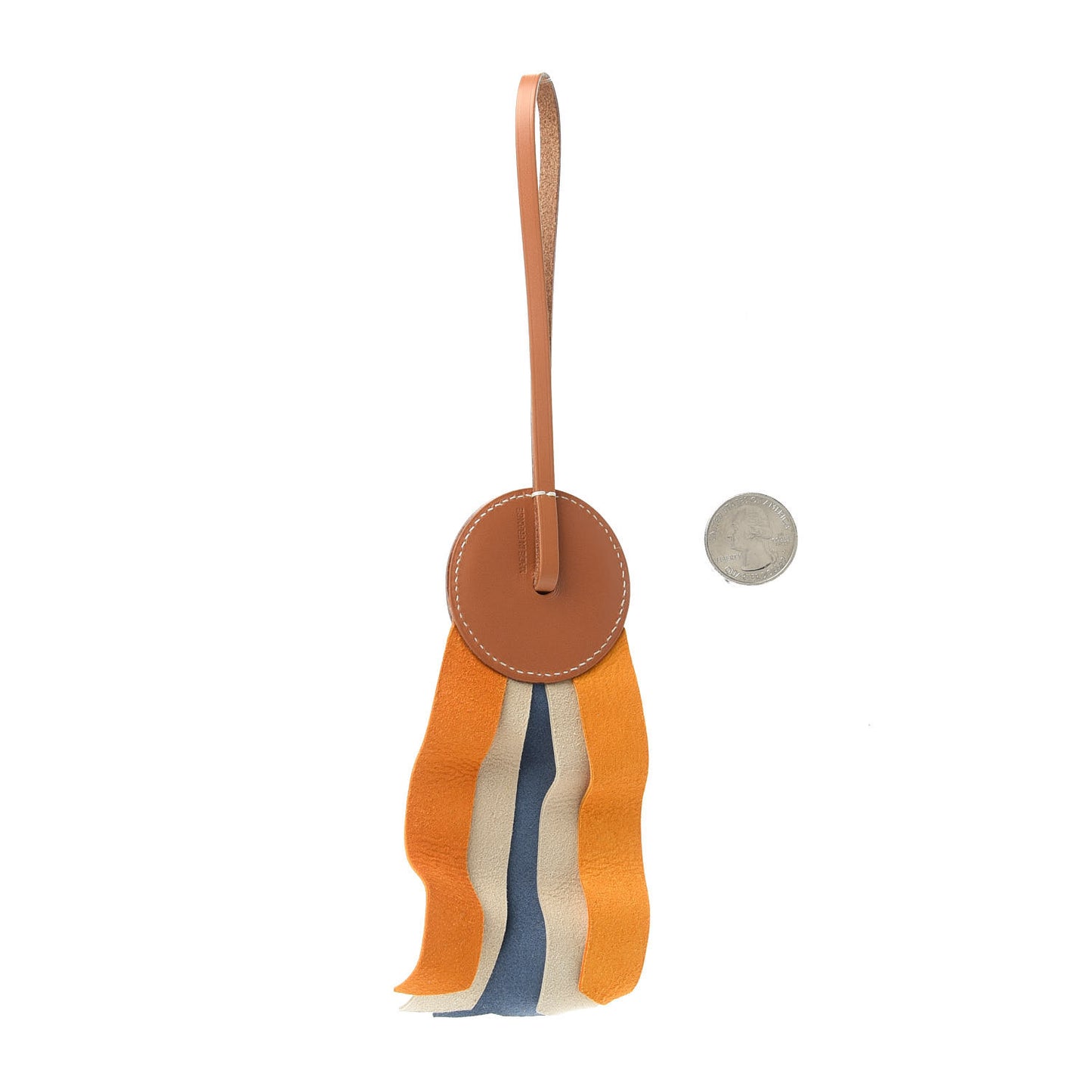 Vache Hunter Milo Lambskin Paddock Flot Bag Charm Jaune D'Or Bleu Agate