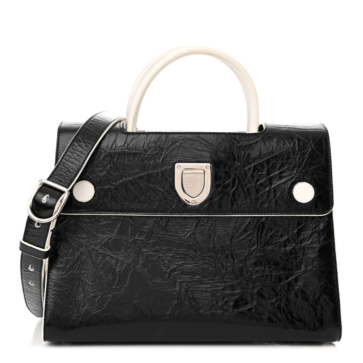 Christian Dior Crinkled Calfskin Medium Diorever Flap Black 1 of 15