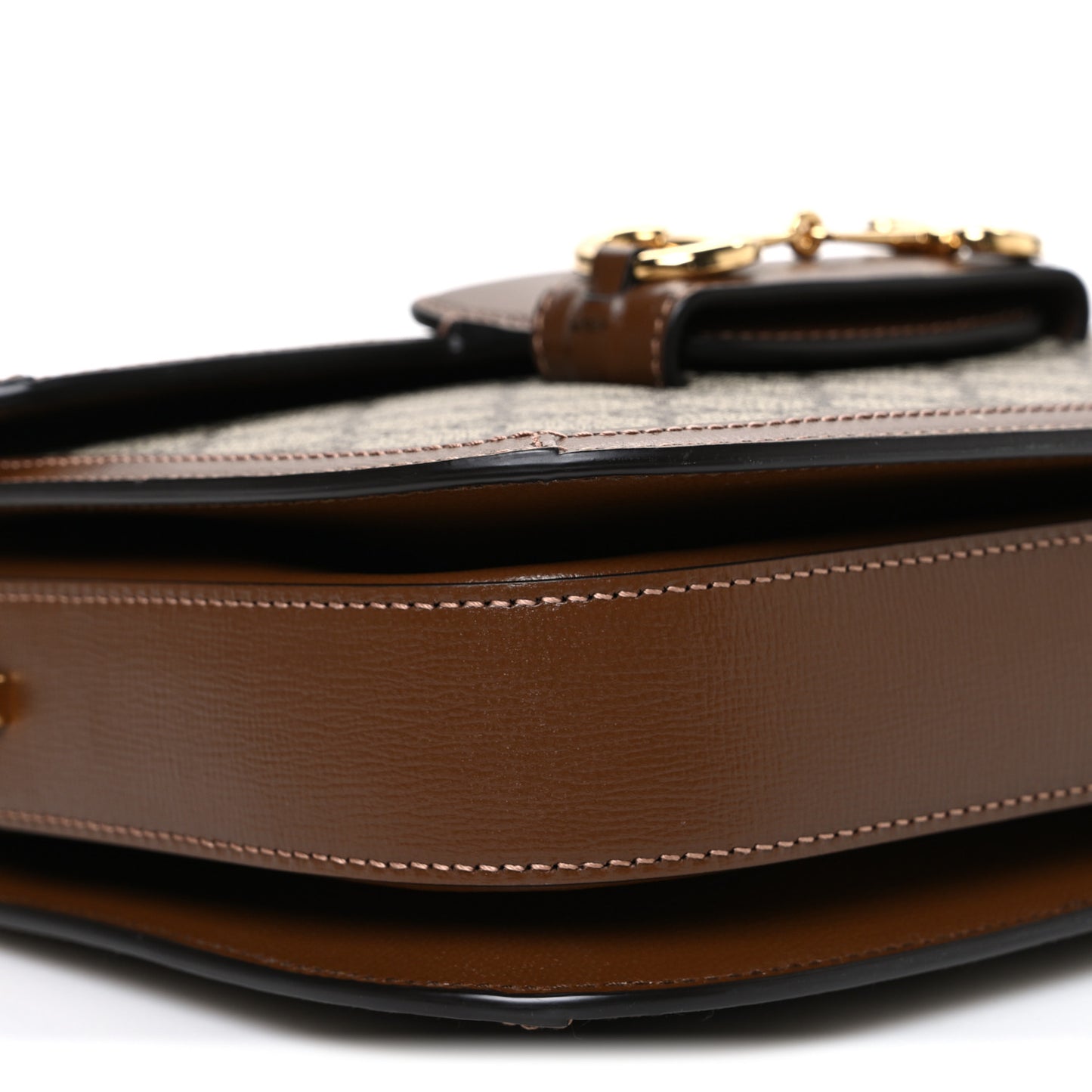 GG Supreme Monogram Horsebit 1955 Shoulder Bag Beige Brown Sugar
