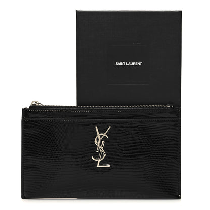 Saint Laurent Lizard Embossed Monogram Bill Pouch Black 9 of 9